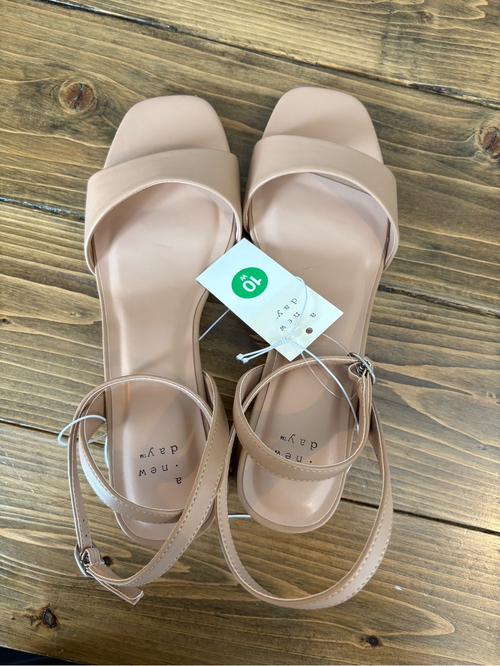 a new day Nude Block Heel Ankle-Strap Sandals